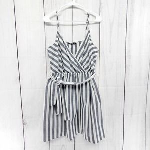 Shein Curve Plus Size 0XL Stripe Waist Tie Mini A-line Dress